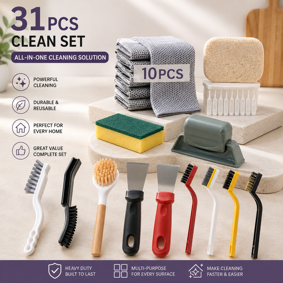 NeatLab™ 31pc All-in-One Home Cleaning Set