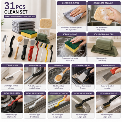 NeatLab™ 31pc All-in-One Home Cleaning Set