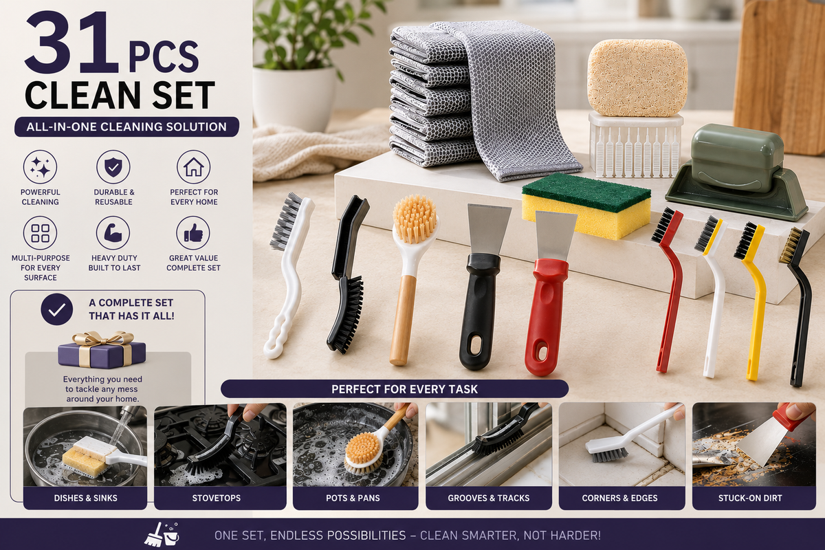 NeatLab™ 31pc All-in-One Home Cleaning Set
